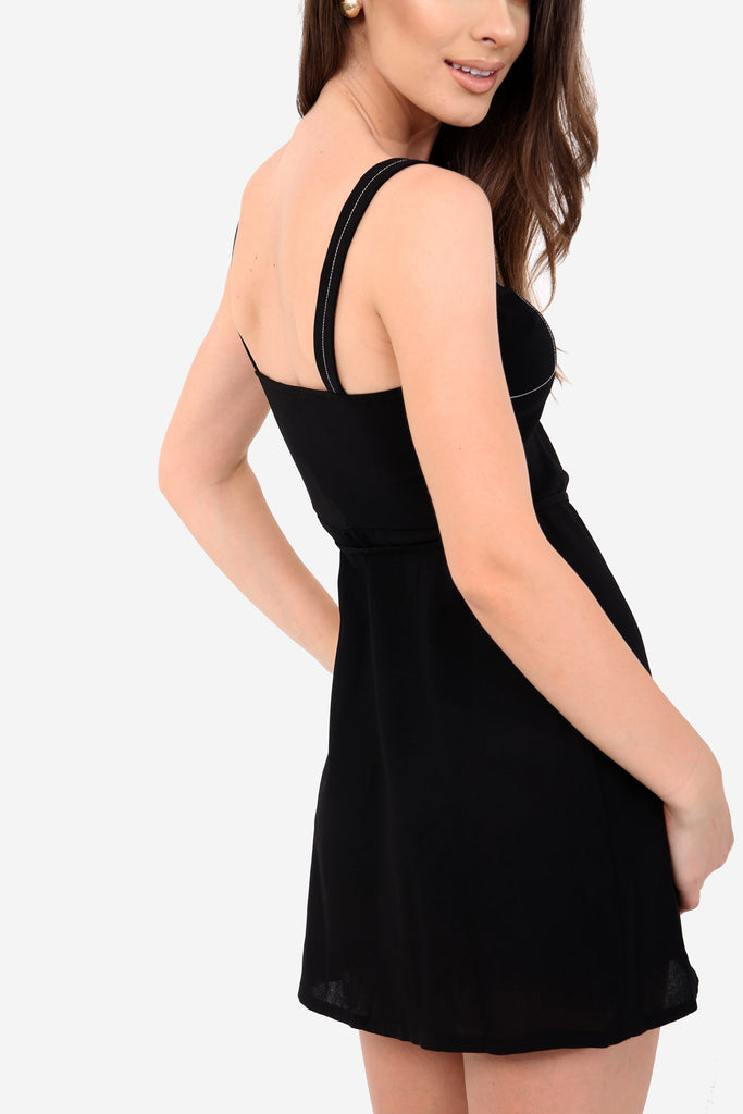 Black Short Button Down Dress