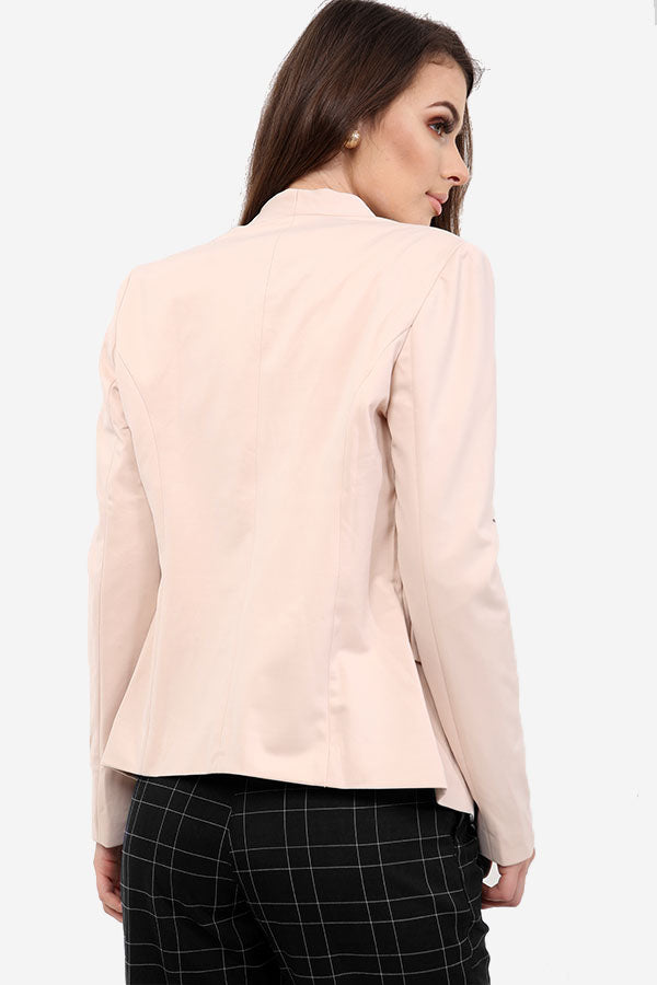 Pale Pink Blazer With Zip Detail