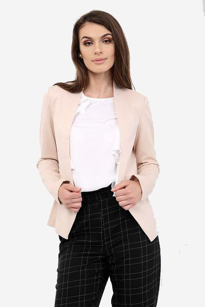 Pale Pink Blazer With Zip Detail