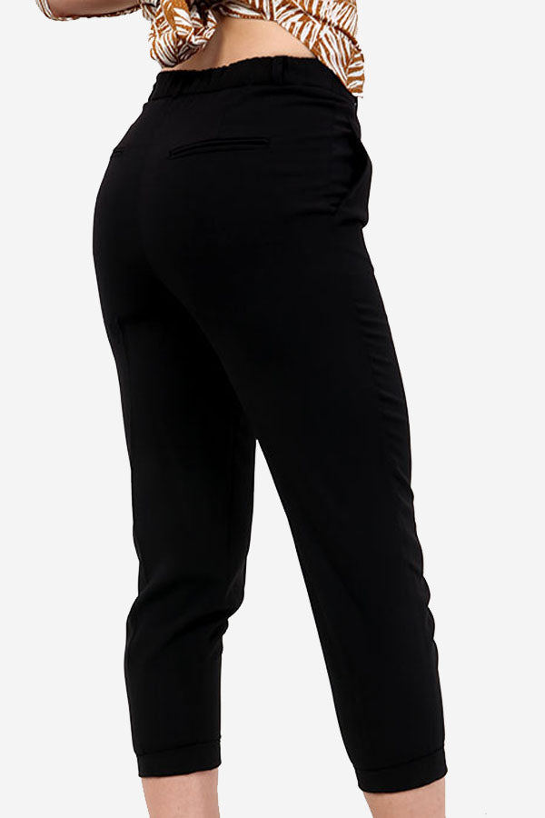 Black Button up Straight Leg Trousers