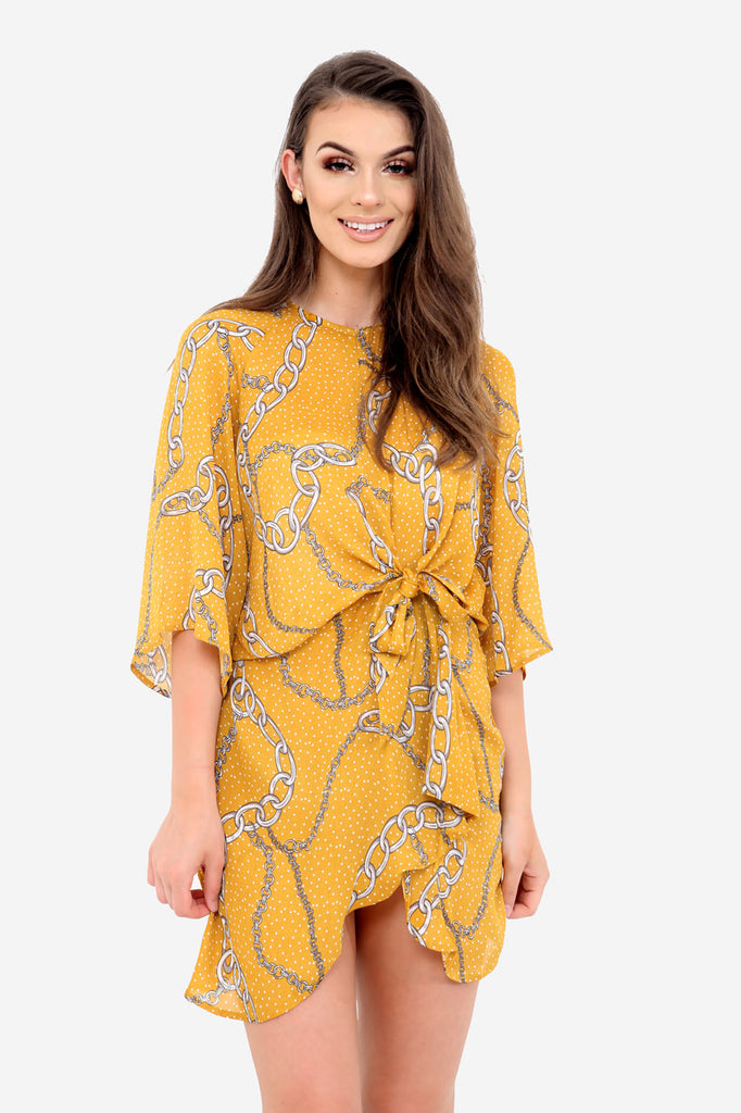 Yellow Chain Printed Dress