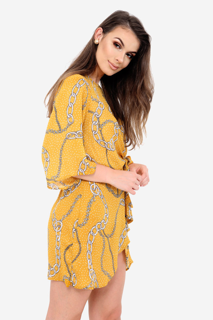 Yellow Chain Printed Dress