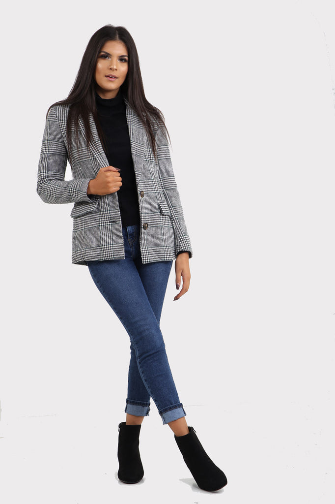 Grey Plaid Blazer