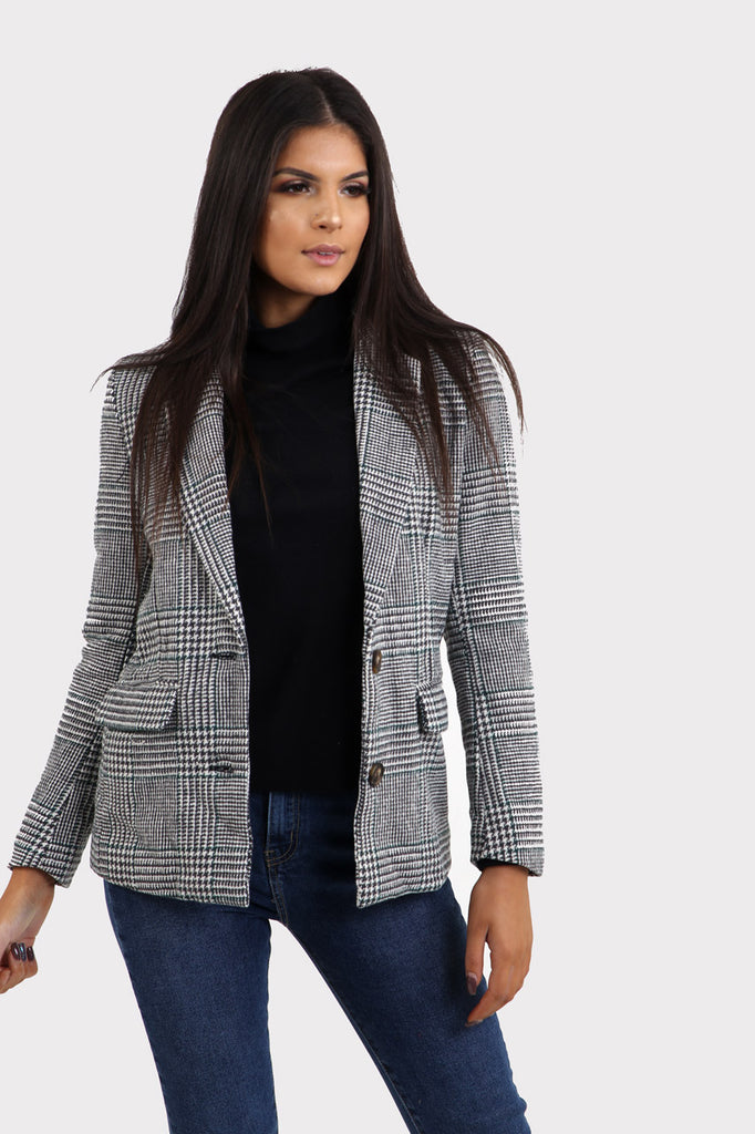 Grey Plaid Blazer