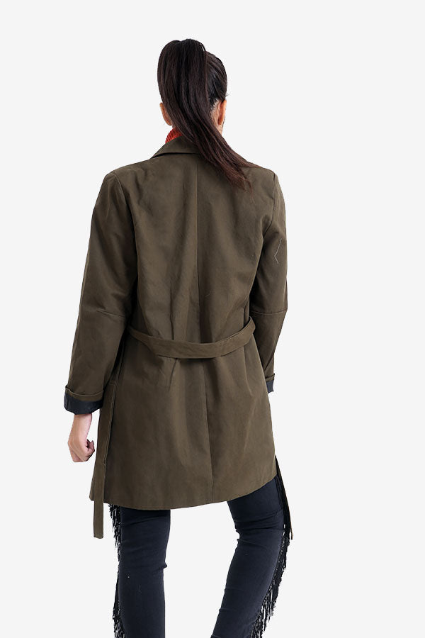 Khaki Cotton Trench Coat