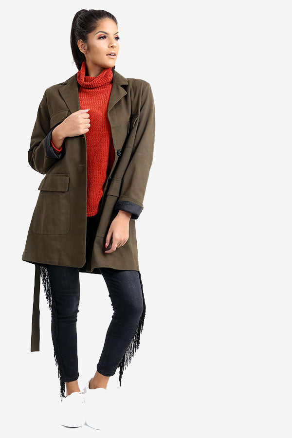 Khaki Cotton Trench Coat