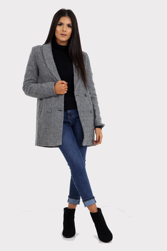 Grey Blazer Style Coat