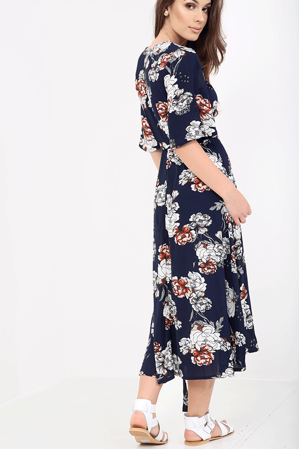 Floral wrap maxi dress