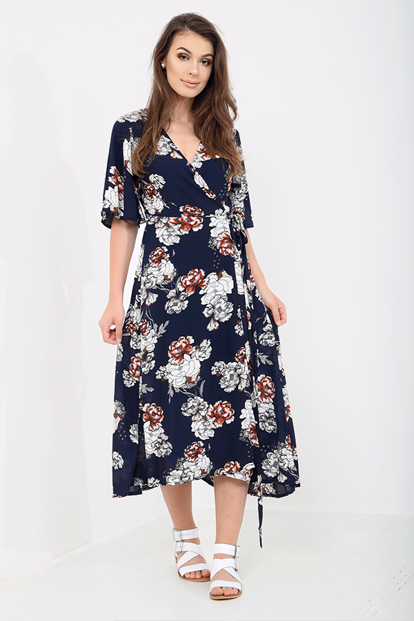 Floral wrap maxi dress