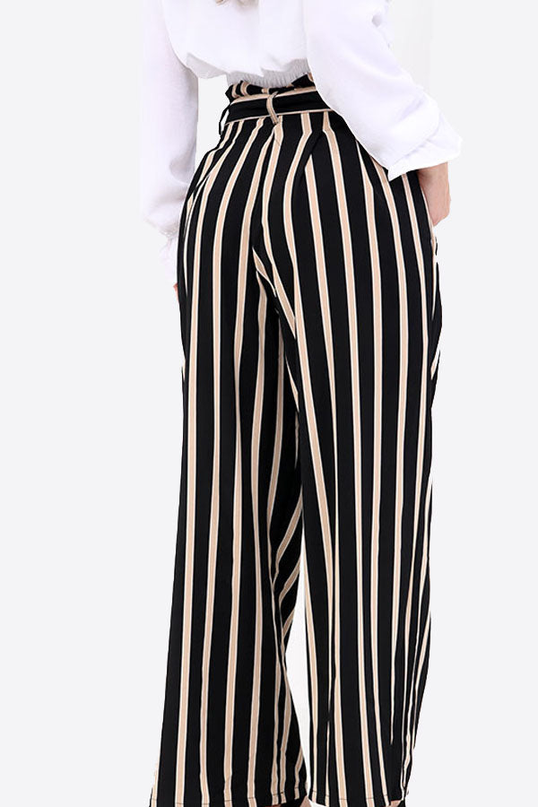 High Waisted Stripe Trousers