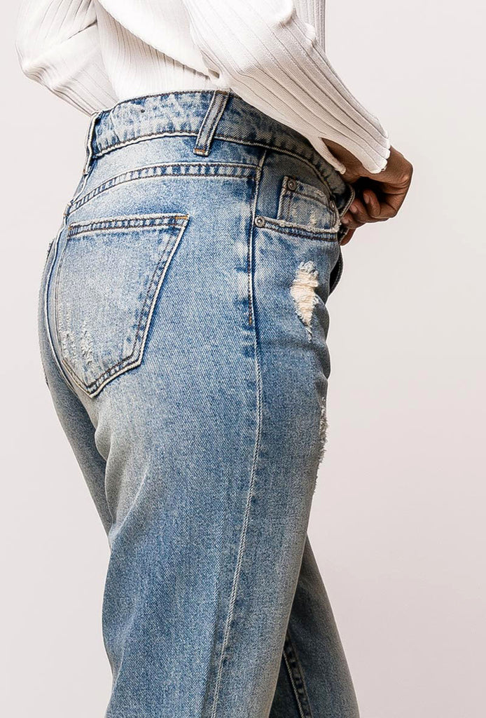 Light Blue High Waisted Mom Jeans