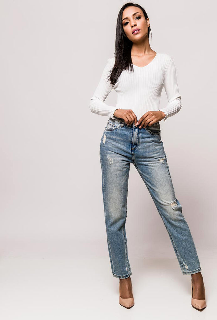 Light Blue High Waisted Mom Jeans