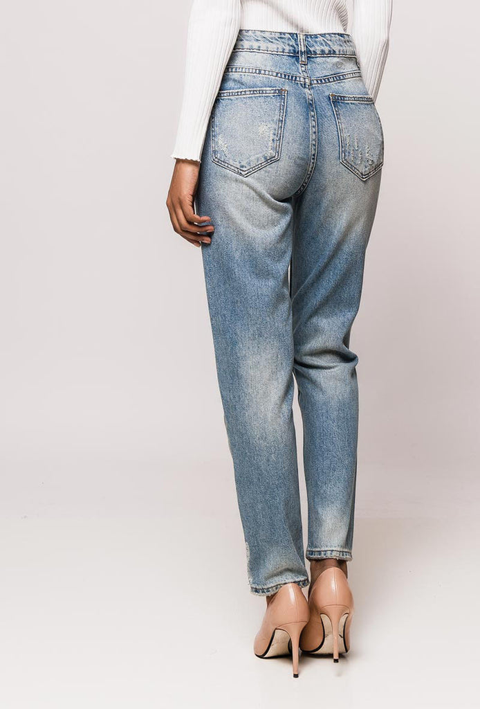 Light Blue High Waisted Mom Jeans