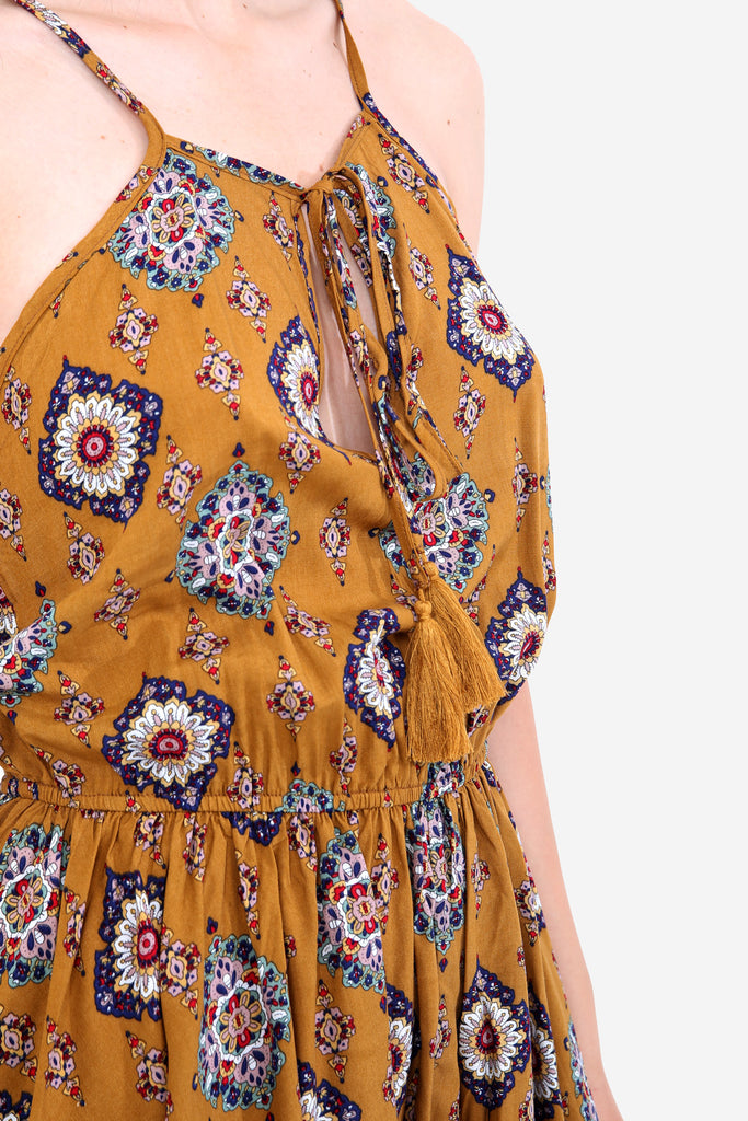 Mustard Paisley Print Playsuit