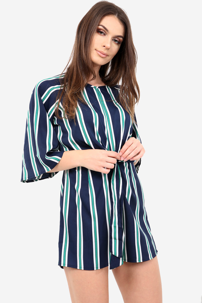 Navy Striped Playsuit