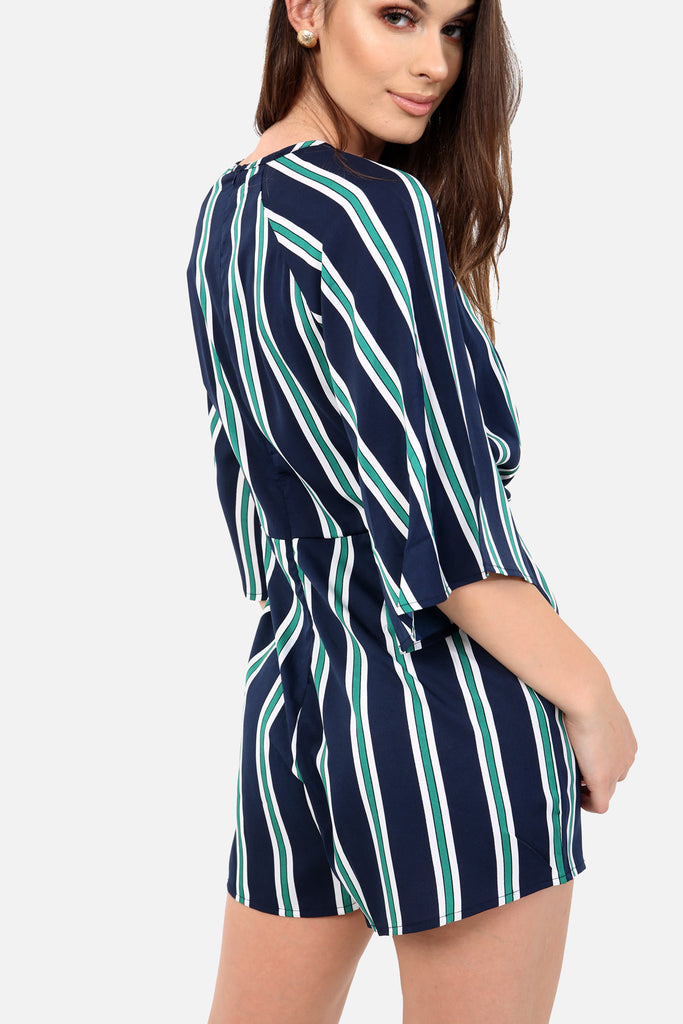 Navy Striped Playsuit