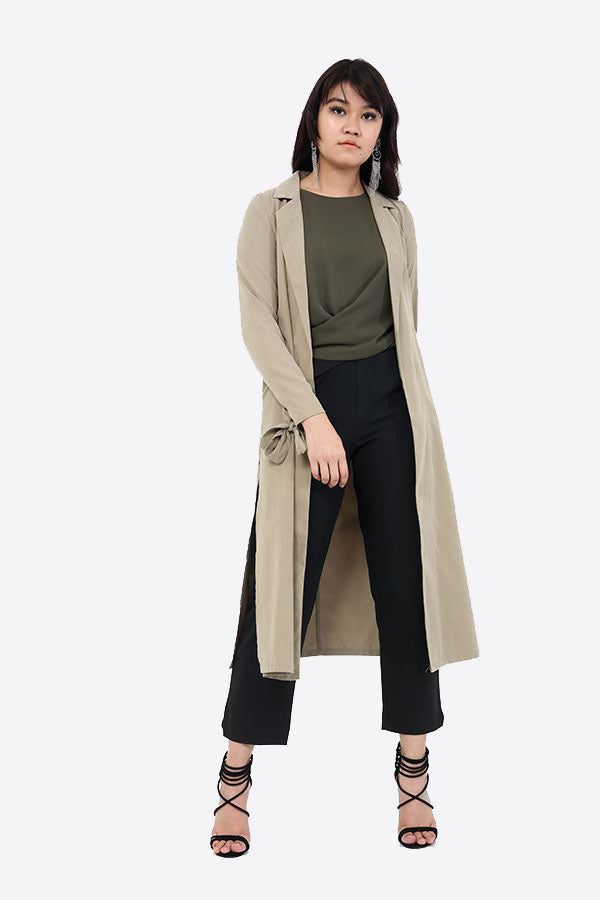 Olive Longline Duster Jacket