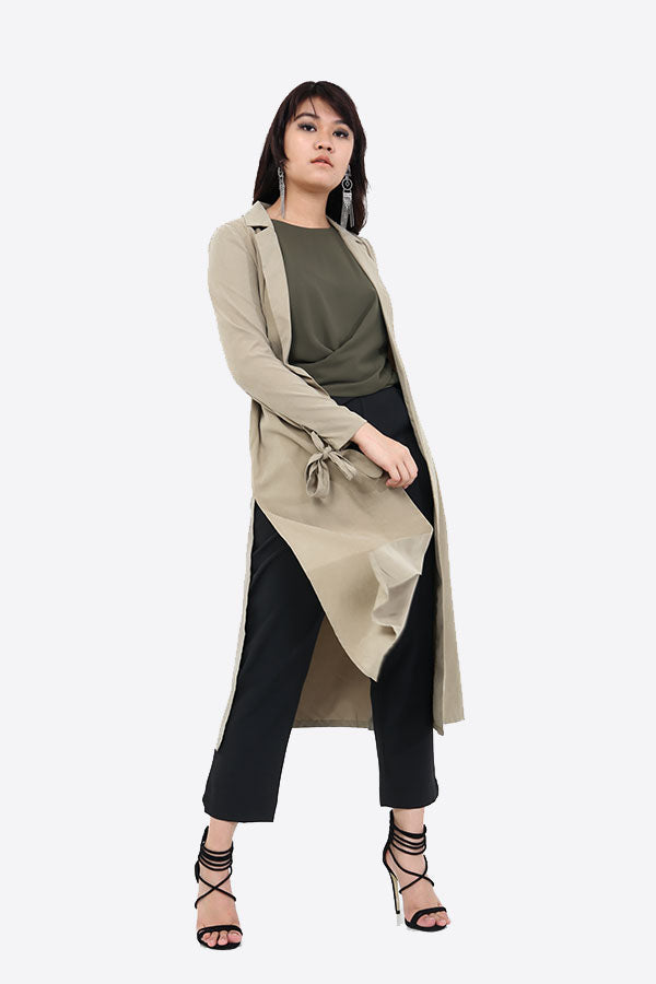 Olive Longline Duster Jacket