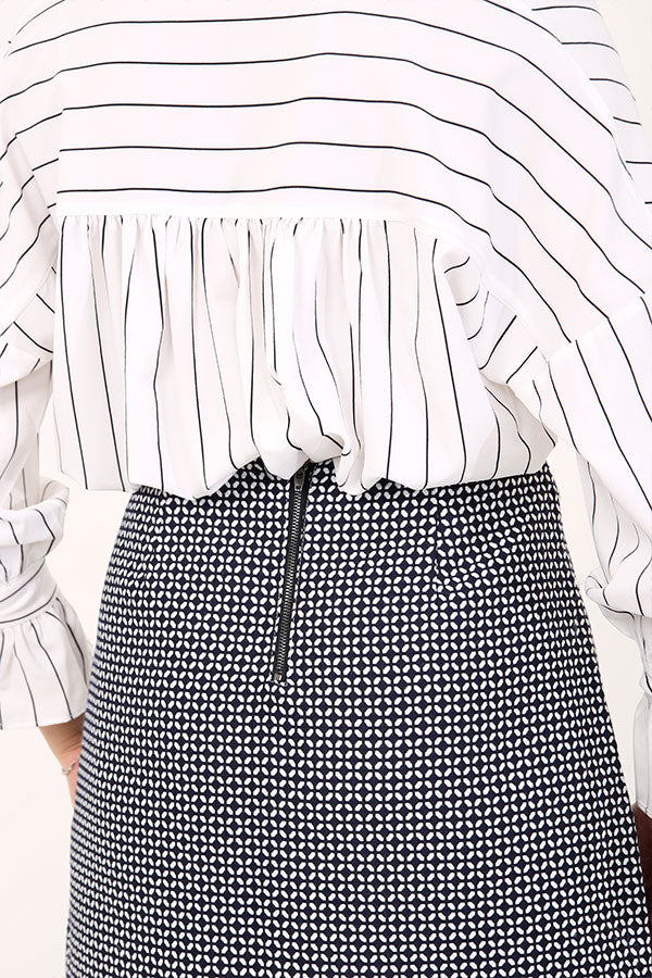 Patterned High Waisted Skirt