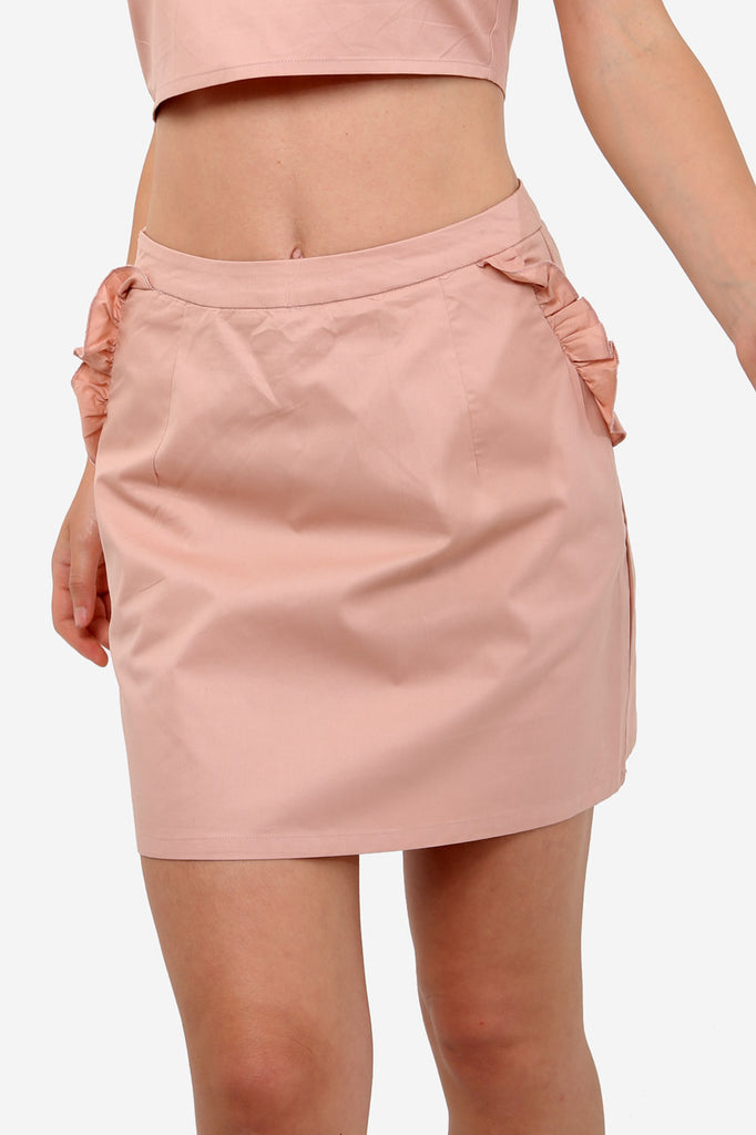 Pink High Waisted Mini Skirt