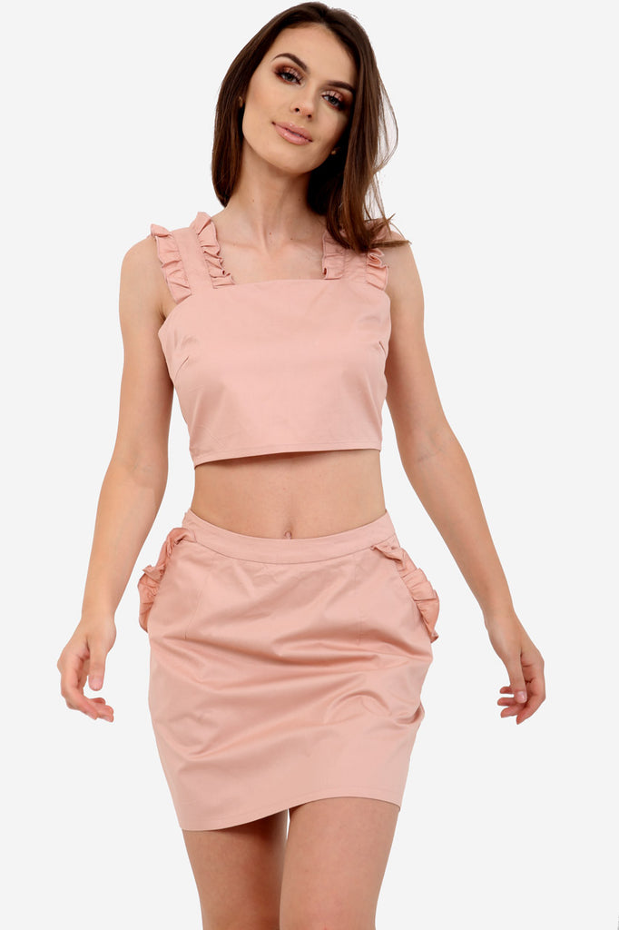 Pink High Waisted Mini Skirt