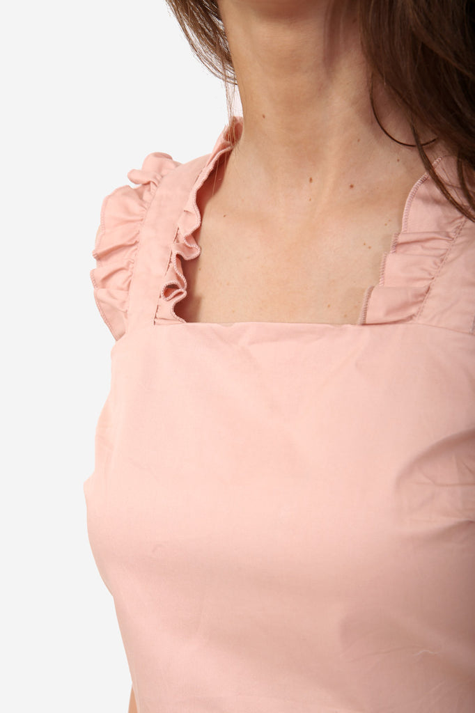 Pink Ruffle Crop Top