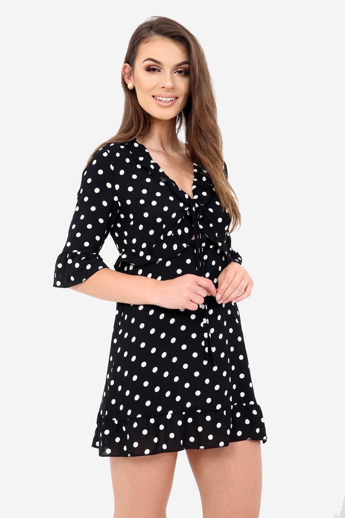 Black Polka Dot Tea Dress