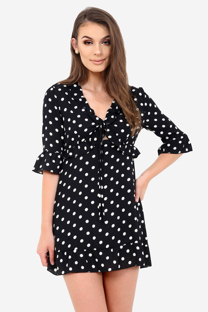 Black Polka Dot Tea Dress