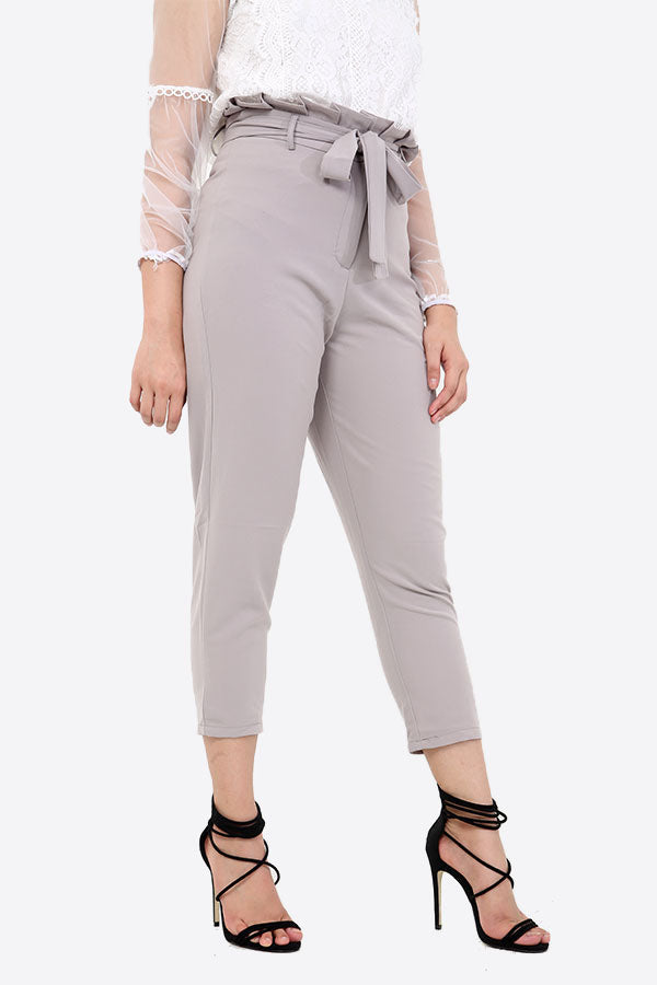 Belted Paper Bag Waist Trousers