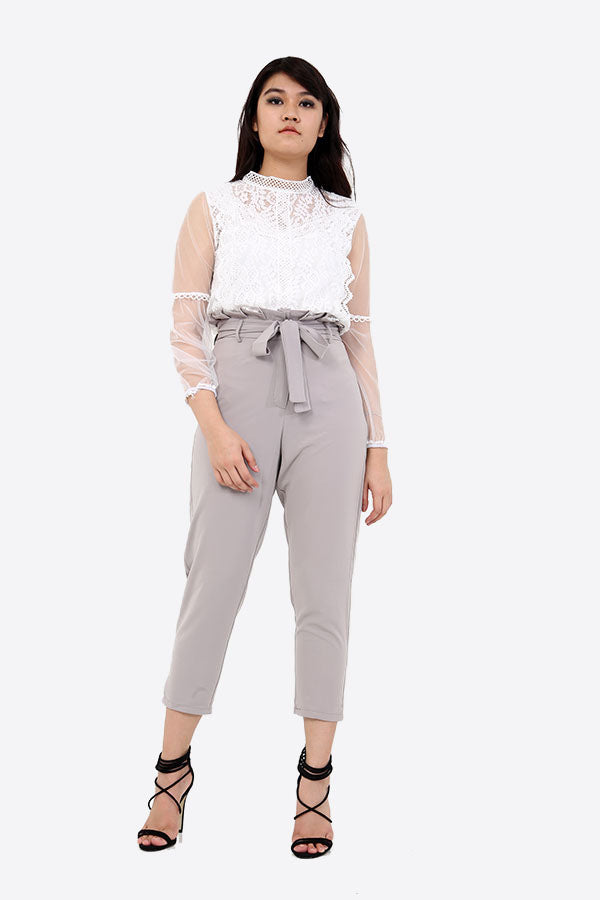 Belted Paper Bag Waist Trousers