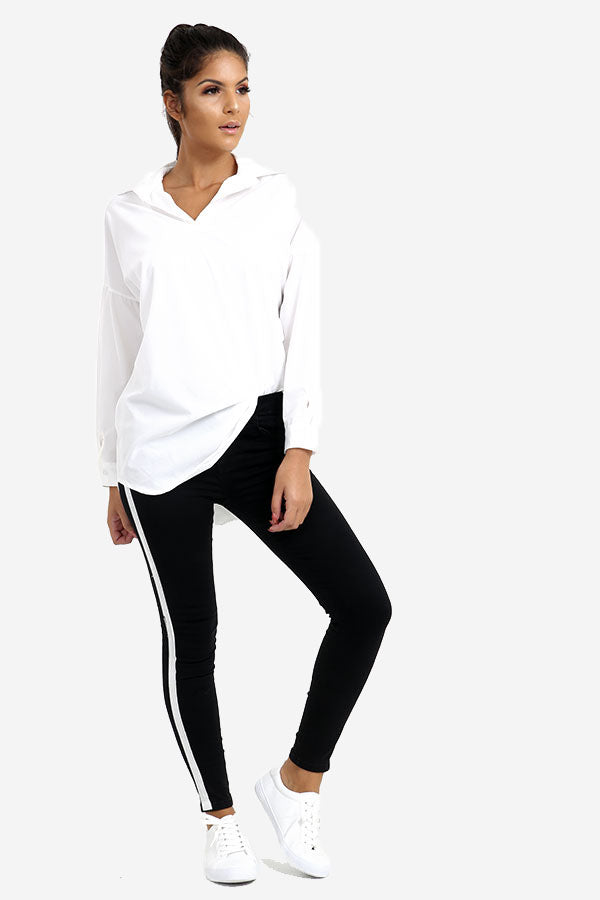 Black Skinny Jeans With Side Stripe