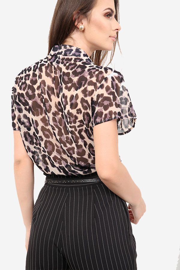 Leopard Print Relaxed Fit Shirt