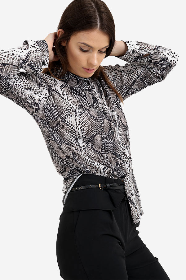 Snake / Animal Print Long Sleeve Shirt